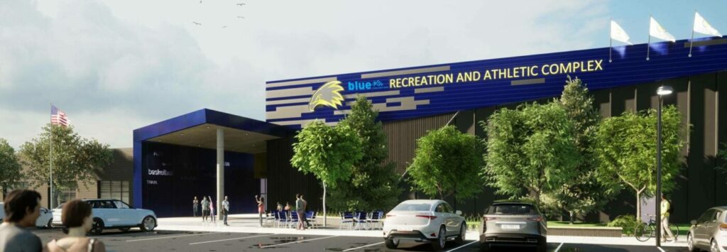 Mockup rendering of the Blue Federal Credit Union Recreation and Athletics Complex and Laramie County Community College